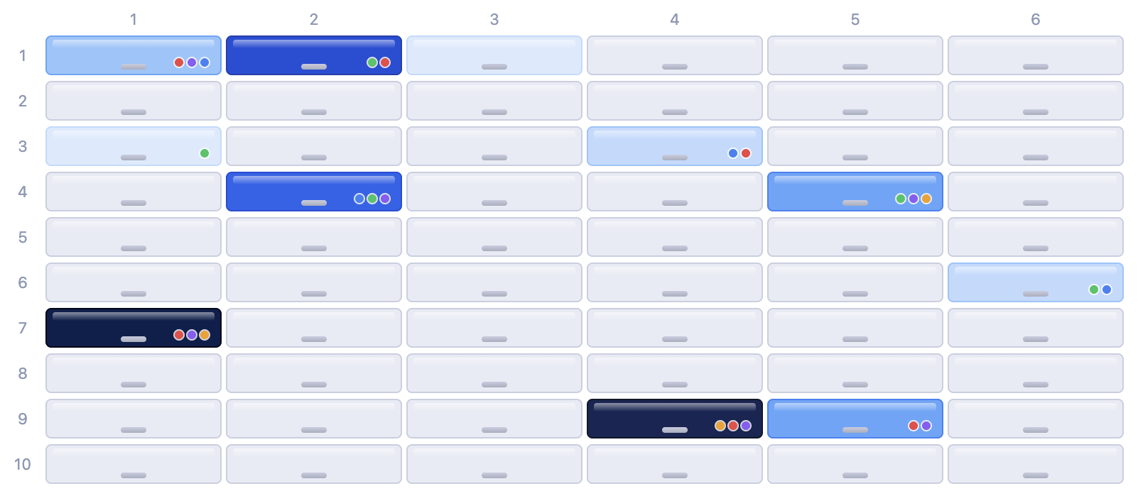 Frostia freezer grid with labeled sample locations